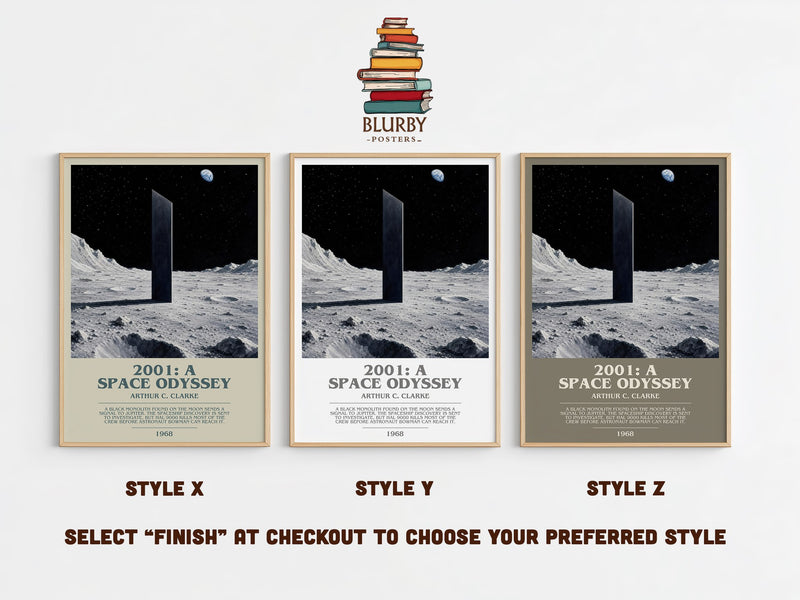 2001: A Space Odyssey bookish print in frame leaning in hallway – sci fi wall art