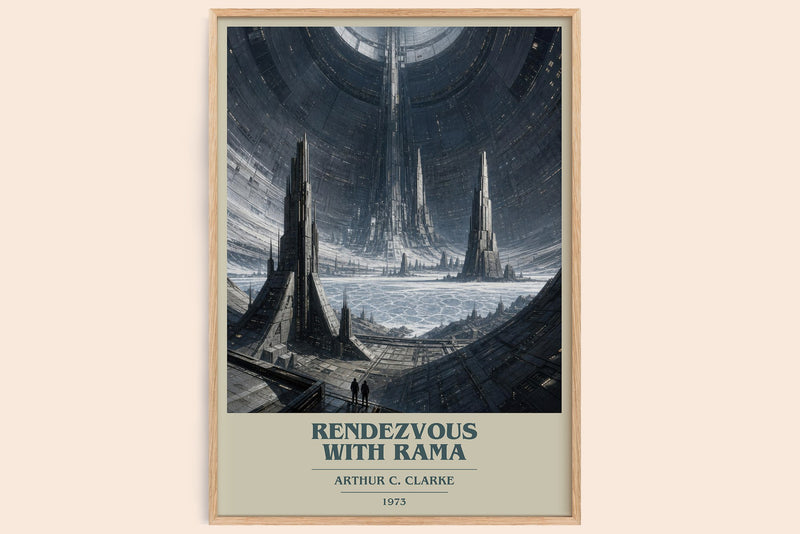 Rendezvous with Rama book cover book poster by Arthur C. Clarke – framed literary art print