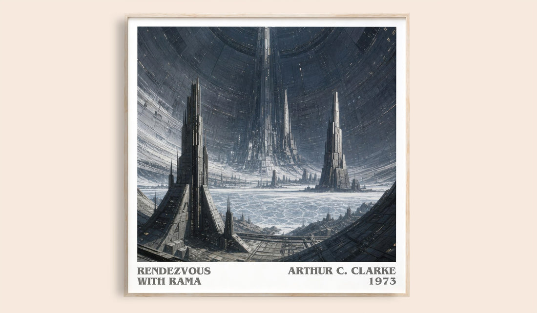 Rendezvous with Rama literary book poster by Arthur C. Clarke – framed literary art print