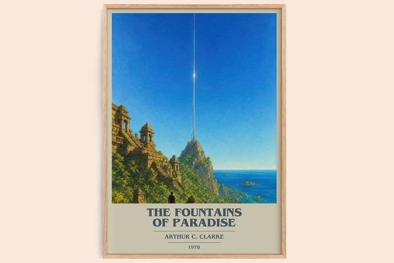 The Fountains of Paradise book cover book poster by Arthur C. Clarke – framed literary art print