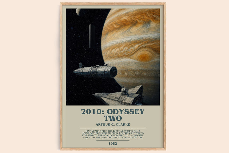 2010: Odyssey Two bookish book poster by Arthur C. Clarke – framed literary art print