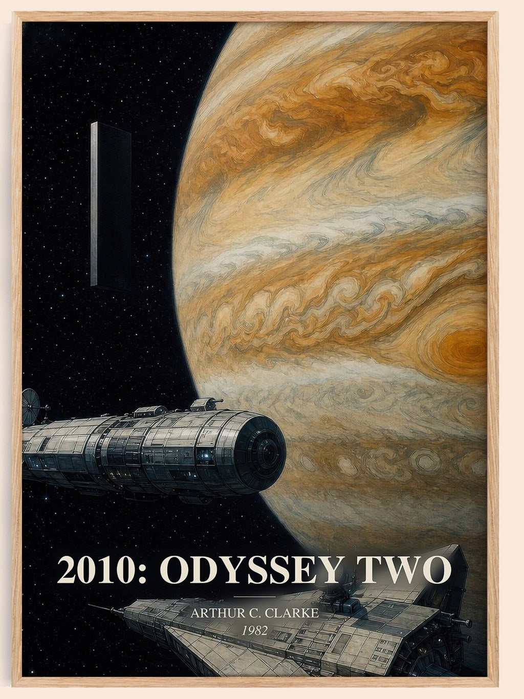 2010: Odyssey Two watercolour book poster by Arthur C. Clarke – framed literary art print