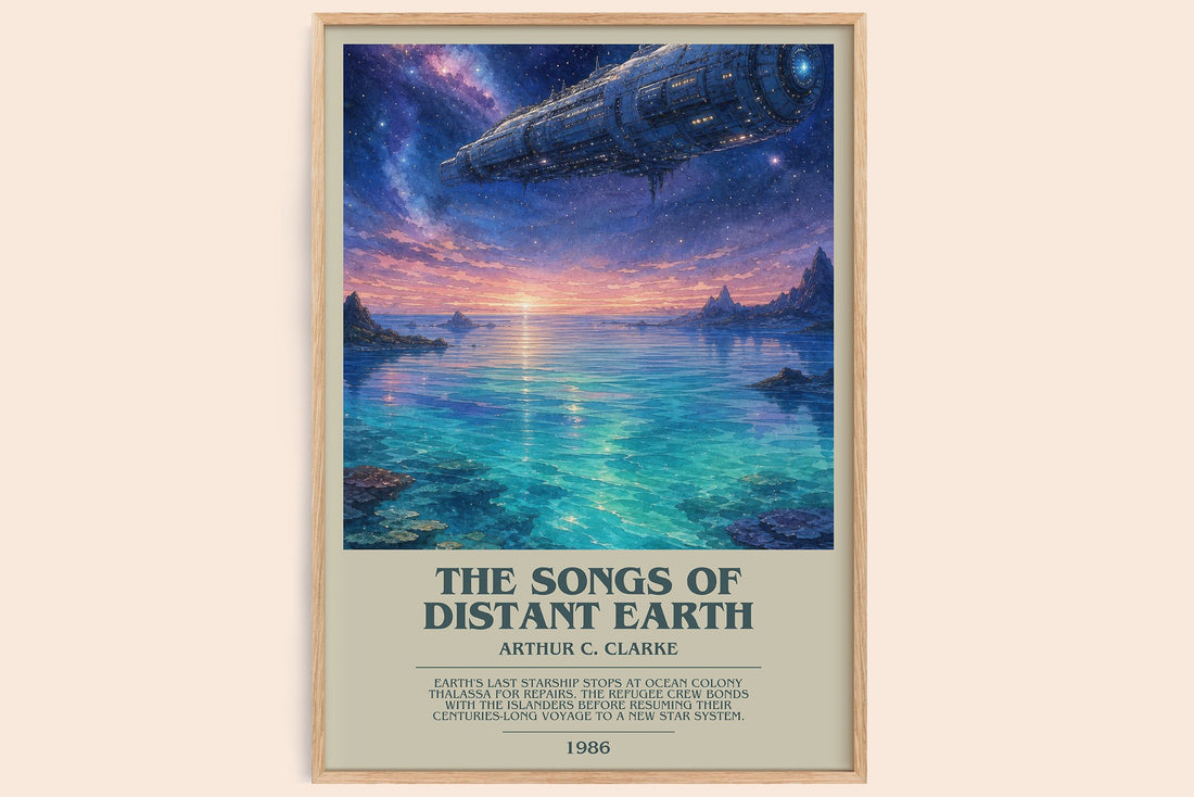 The Songs of Distant Earth bookish book poster by Arthur C. Clarke – framed literary art print