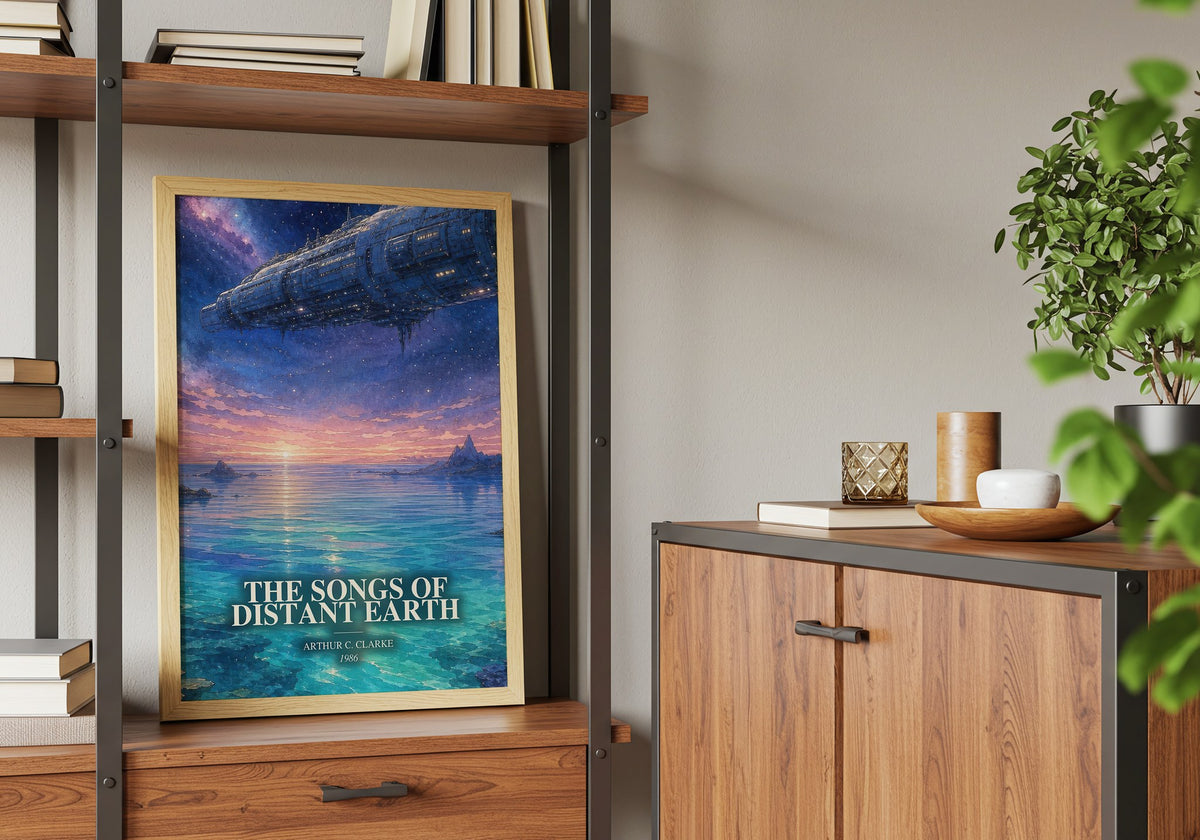 The Songs of Distant Earth book watercolour illustration paper finish options – matte satin gloss