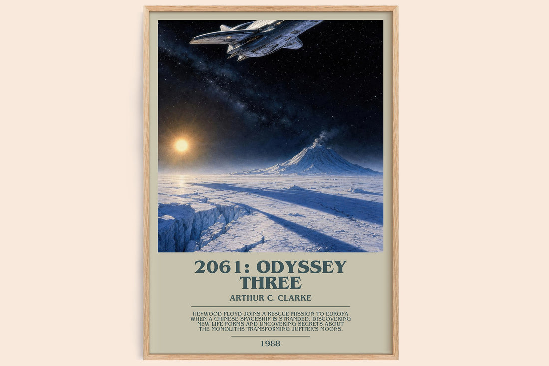 2061: Odyssey Three bookish book poster by Arthur C. Clarke – framed literary art print