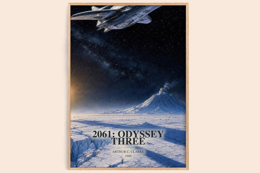 2061: Odyssey Three watercolour book poster by Arthur C. Clarke – framed literary art print