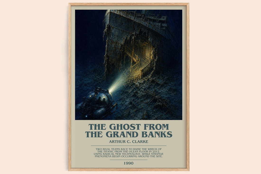 The Ghost from the Grand Banks bookish book poster by Arthur C. Clarke – framed literary art print