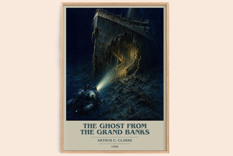 The Ghost from the Grand Banks book cover book poster by Arthur C. Clarke – framed literary art print