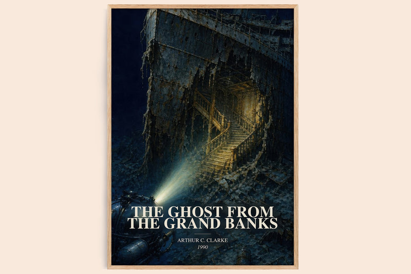 The Ghost from the Grand Banks watercolour book poster by Arthur C. Clarke – framed literary art print
