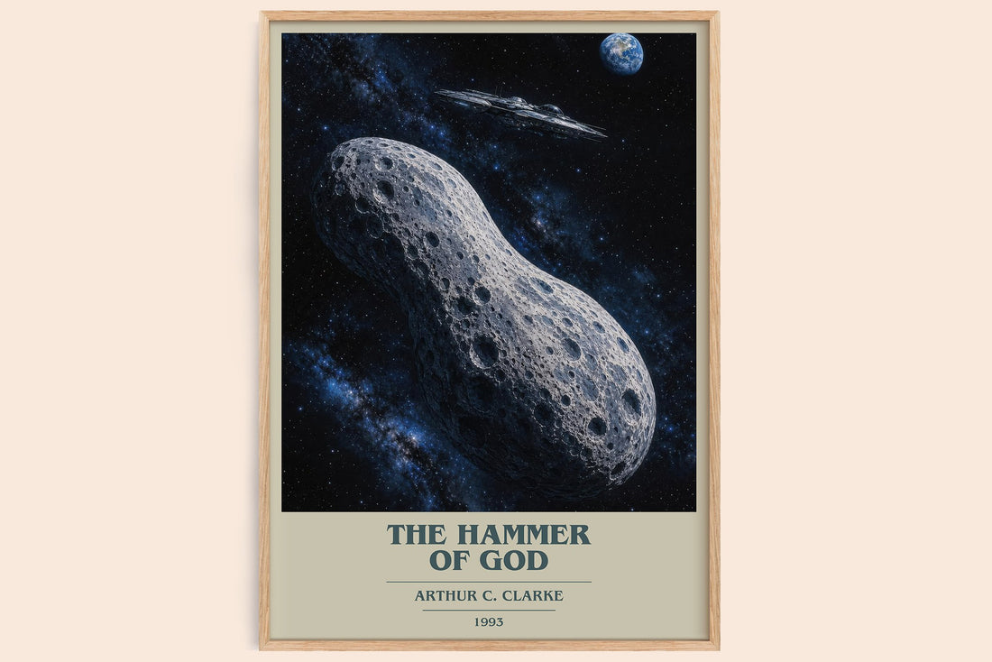 The Hammer of God book cover book poster by Arthur C. Clarke – framed literary art print