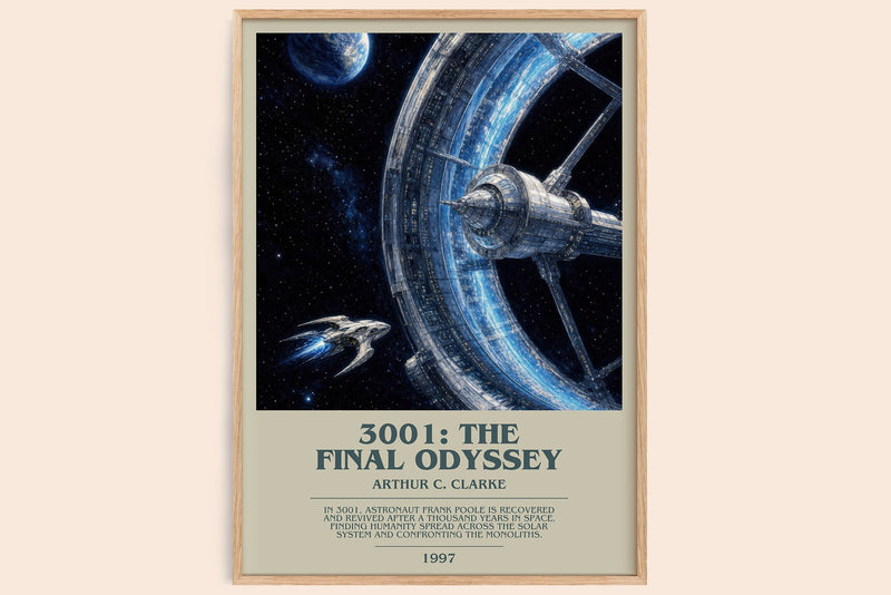 3001: The Final Odyssey bookish book poster by Arthur C. Clarke – framed literary art print