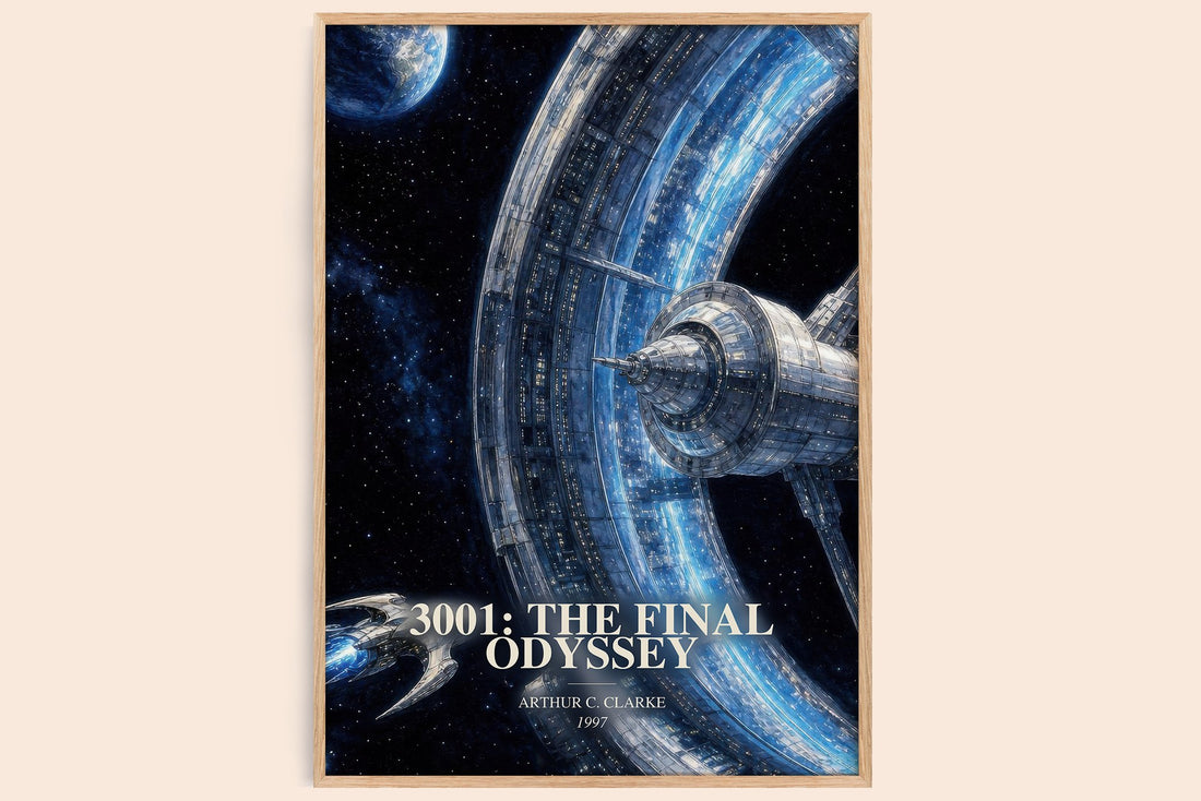 3001: The Final Odyssey watercolour book poster by Arthur C. Clarke – framed literary art print