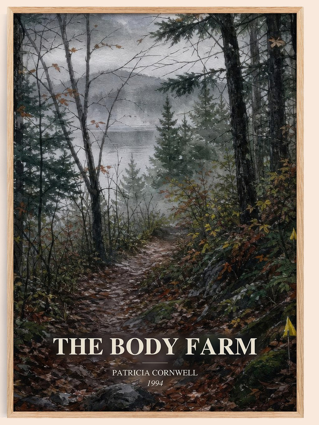 The Body Farm watercolour book poster by Patricia Cornwell – framed literary art print