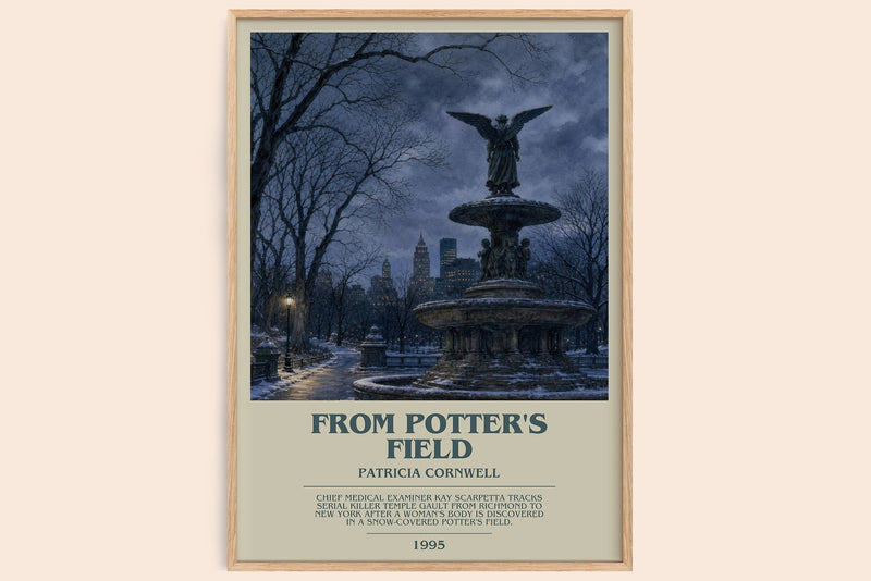 From Potter's Field bookish book poster by Patricia Cornwell – framed literary art print