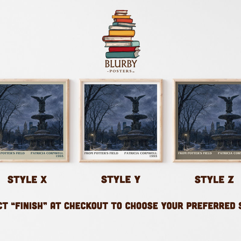 From Potter's Field literary print in frame leaning in hallway – crime wall art