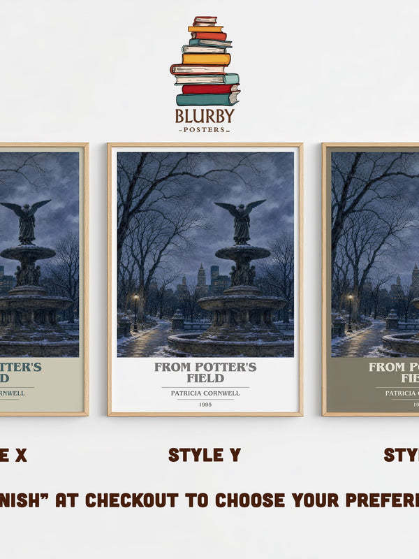 From Potter's Field book cover print in frame leaning in hallway – crime wall art