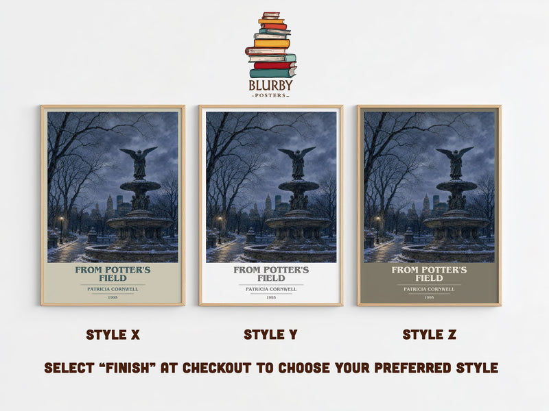 From Potter's Field book cover print in frame leaning in hallway – crime wall art