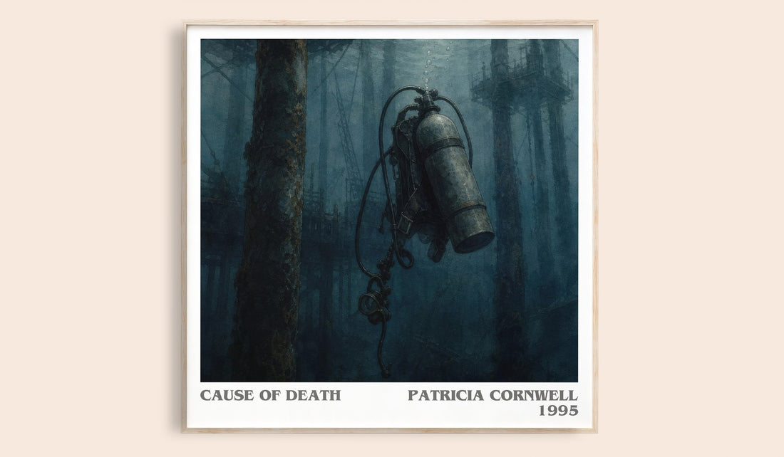 Cause of Death literary book poster by Patricia Cornwell – framed literary art print