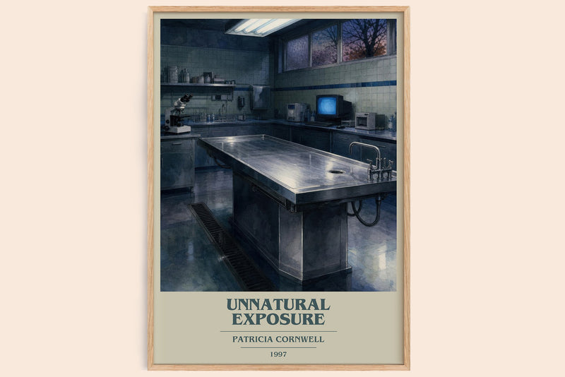 Unnatural Exposure book cover book poster by Patricia Cornwell – framed literary art print