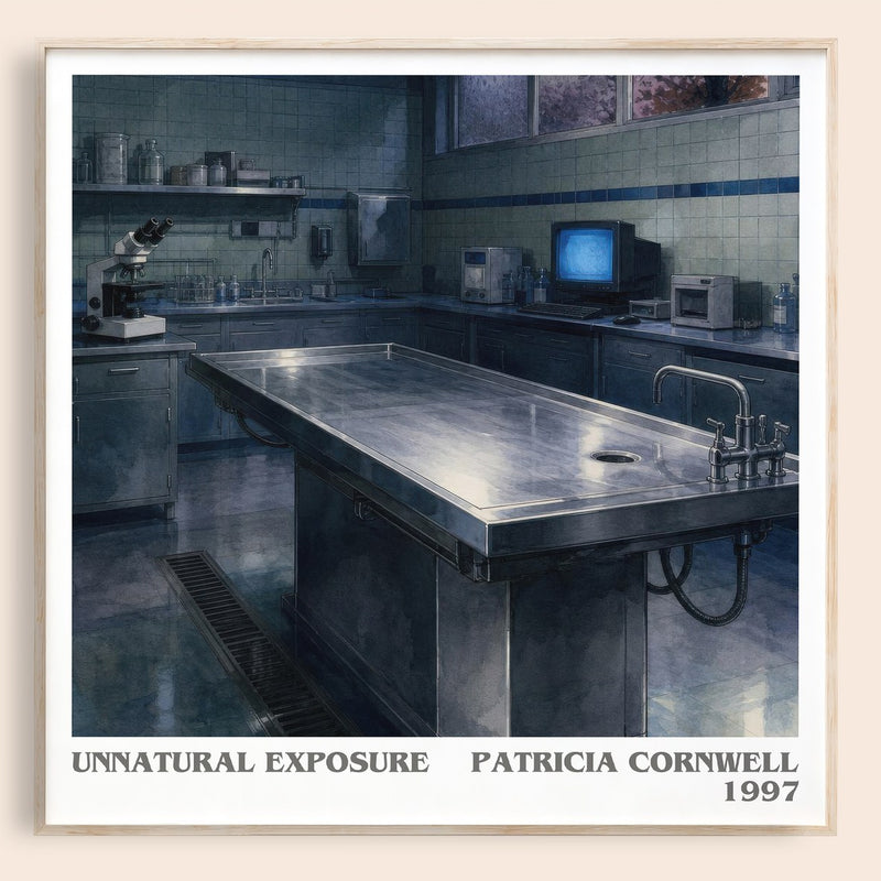 Unnatural Exposure literary book poster by Patricia Cornwell – framed literary art print