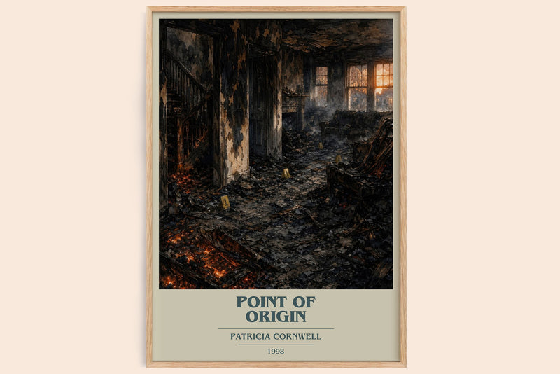 Point of Origin book cover book poster by Patricia Cornwell – framed literary art print