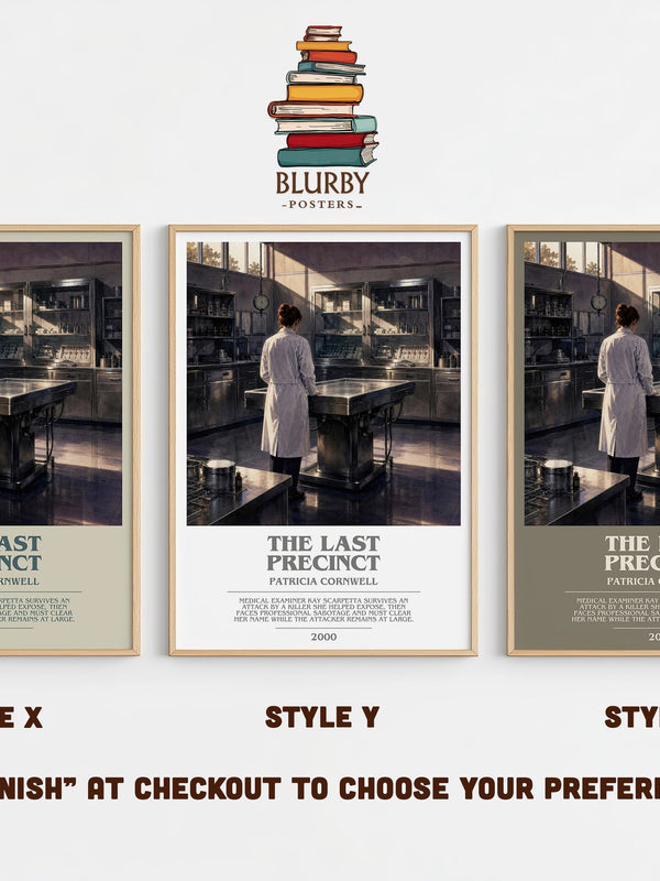 The Last Precinct bookish print in frame leaning in hallway – crime wall art