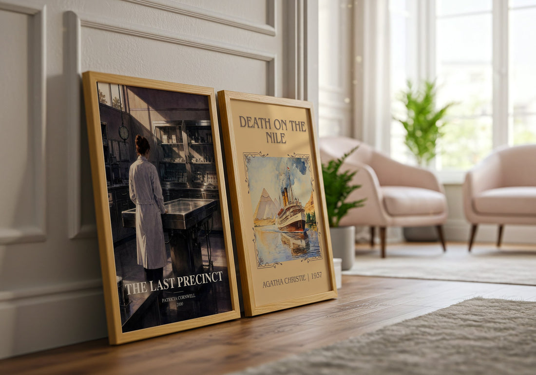 The Last Precinct watercolour print framed by window – literary home decor