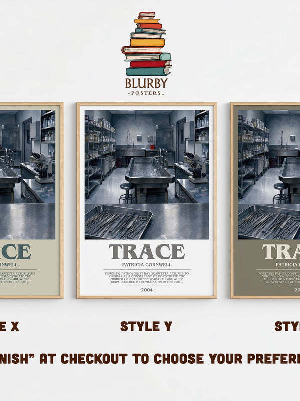 Trace bookish print in frame leaning in hallway – crime wall art