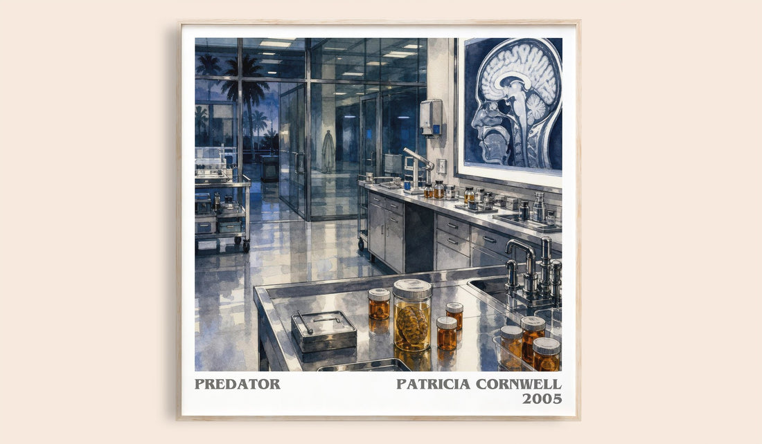 Predator literary book poster by Patricia Cornwell – framed literary art print