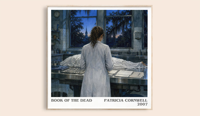 Book of the Dead literary book poster by Patricia Cornwell – framed literary art print