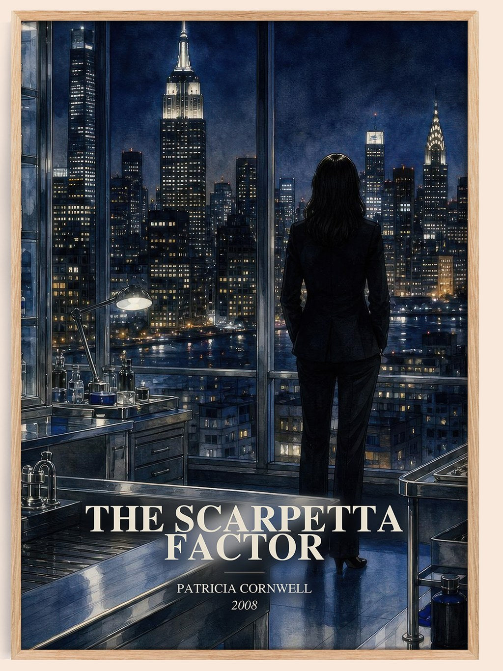 The Scarpetta Factor watercolour book poster by Patricia Cornwell – framed literary art print