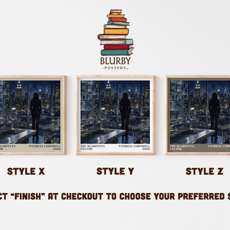 The Scarpetta Factor literary print in frame leaning in hallway – crime wall art
