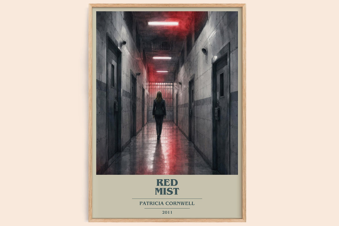 Red Mist book cover book poster by Patricia Cornwell – framed literary art print