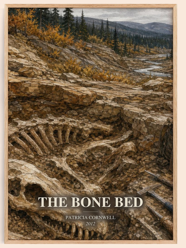 The Bone Bed Book Watercolour Illustration by Patricia Cornwell