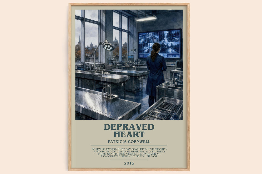 Depraved Heart bookish book poster by Patricia Cornwell – framed literary art print