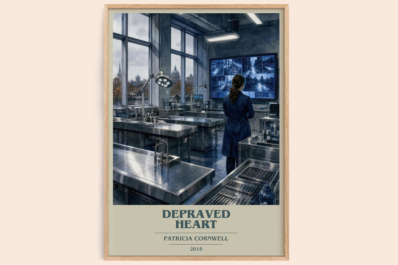Depraved Heart book cover book poster by Patricia Cornwell – framed literary art print