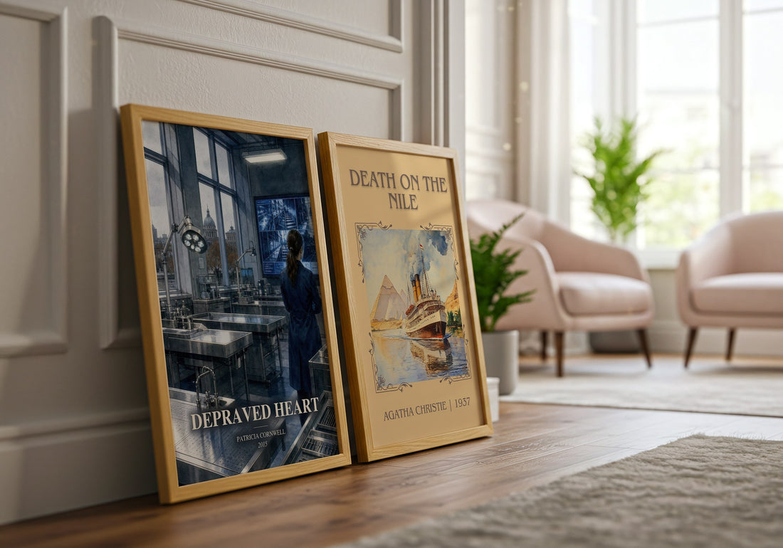 Depraved Heart watercolour print framed by window – literary home decor