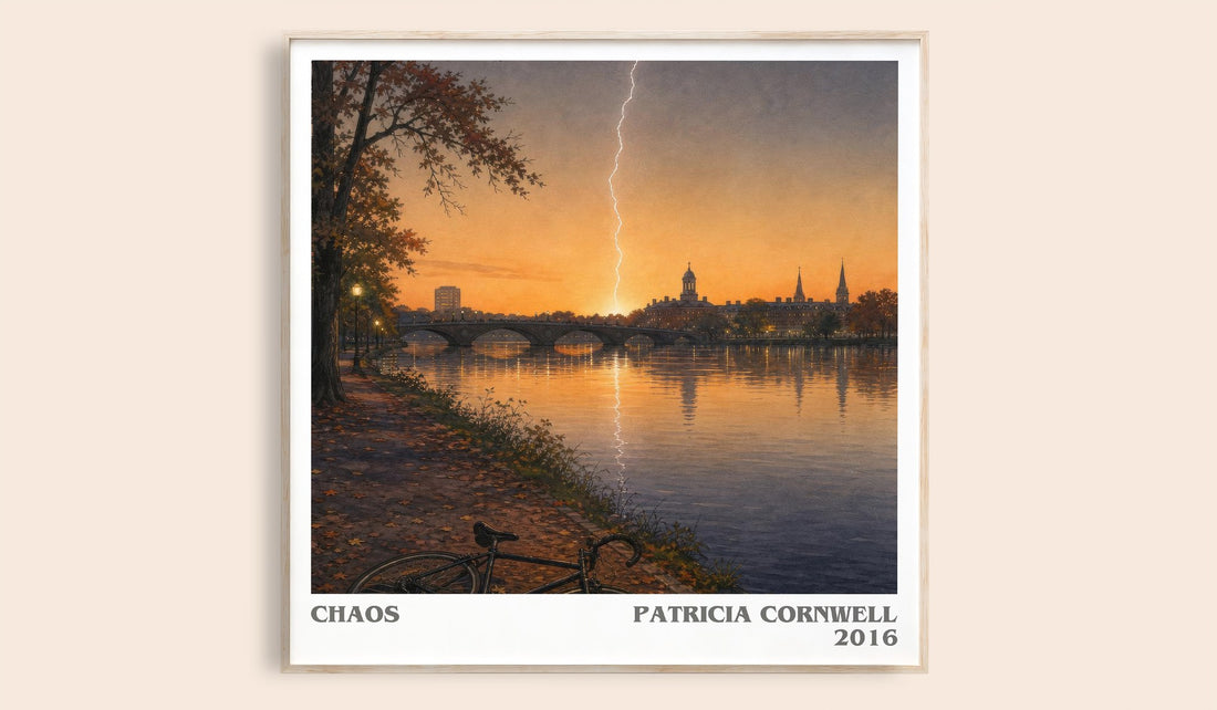 Chaos literary book poster by Patricia Cornwell – framed literary art print