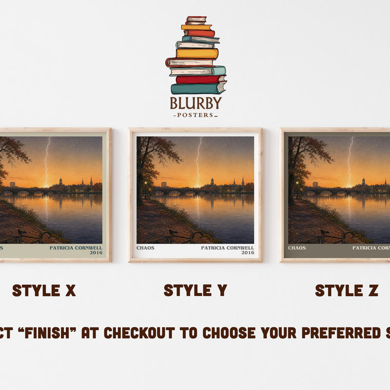 Chaos literary print in frame leaning in hallway – crime wall art