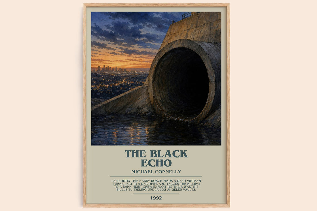 The Black Echo bookish book poster by Michael Connelly – framed literary art print