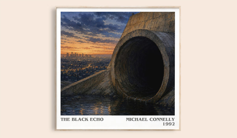 The Black Echo Literary Art Print by Michael Connelly (Square style)