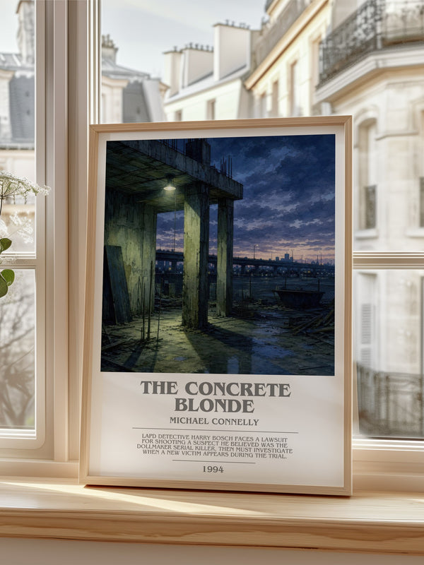 The Concrete Blonde Bookish Wall Art by Michael Connelly – framed print by a bright window