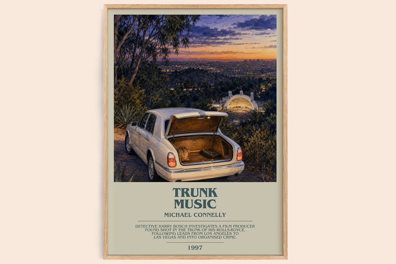 Trunk Music bookish book poster by Michael Connelly – framed literary art print