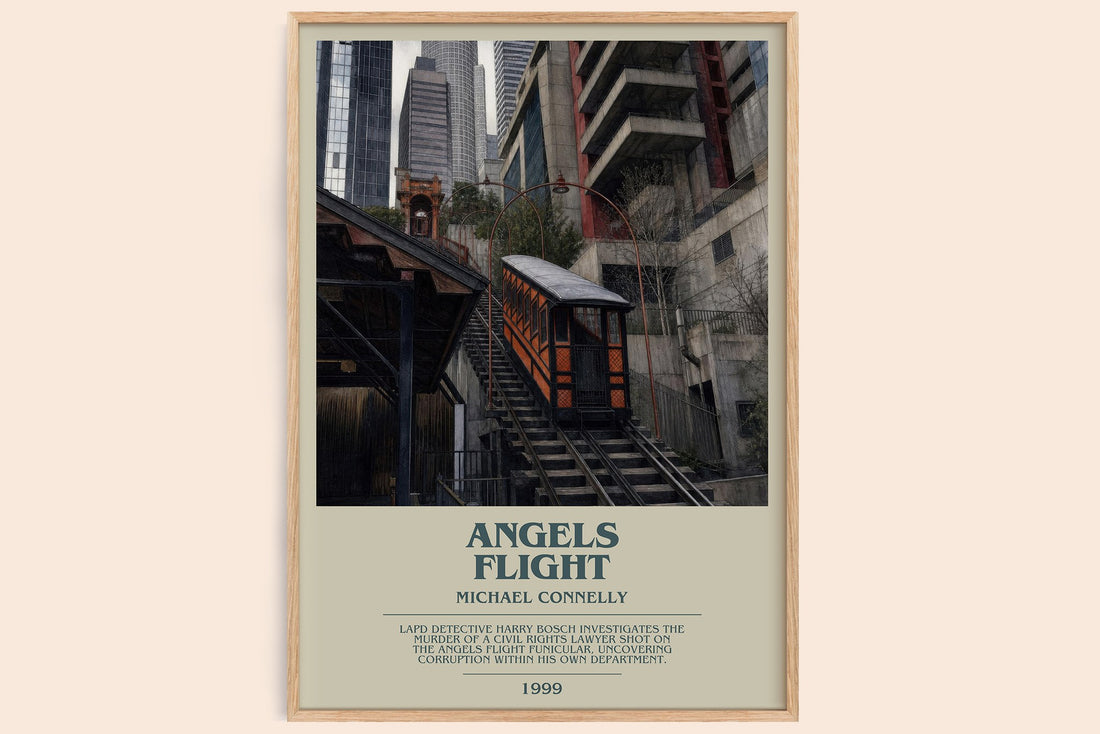 Angels Flight bookish book poster by Michael Connelly – framed literary art print
