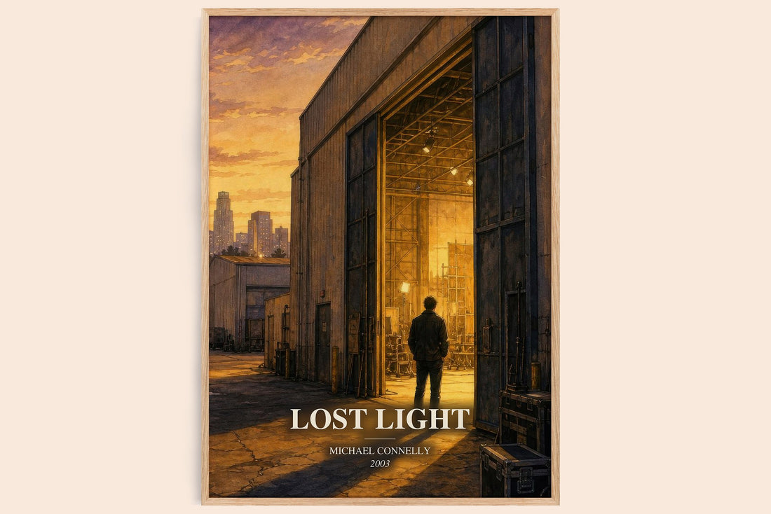 Lost Light watercolour book poster by Michael Connelly – framed literary art print