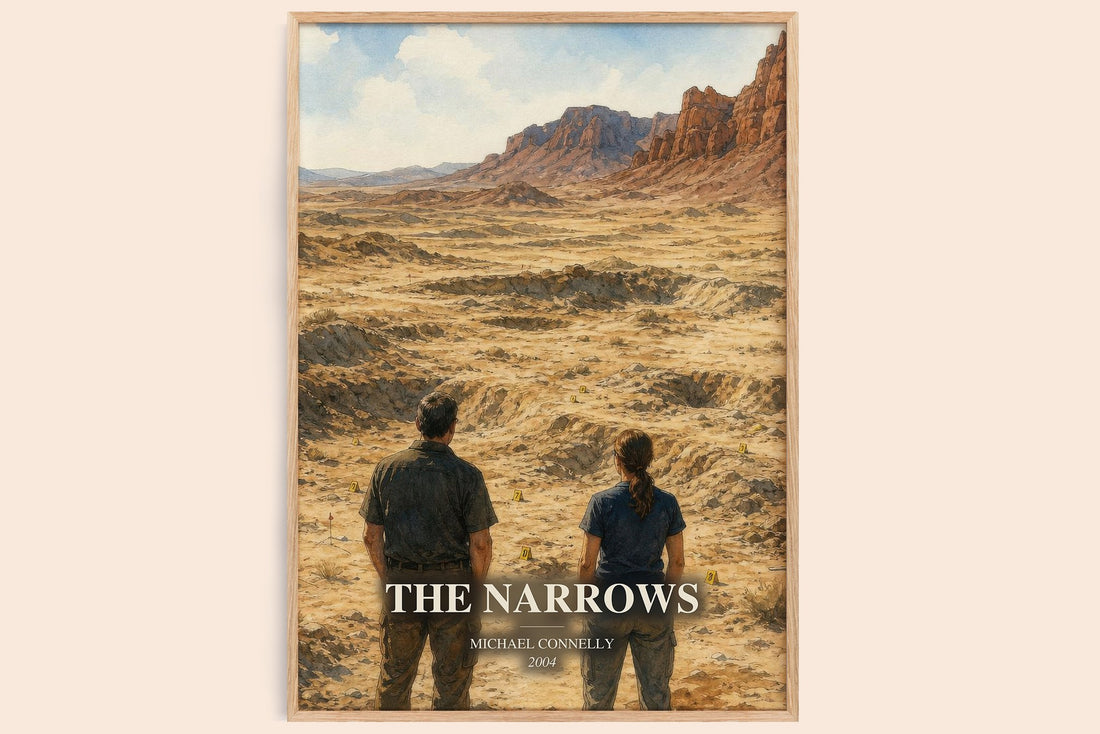 The Narrows watercolour book poster by Michael Connelly – framed literary art print