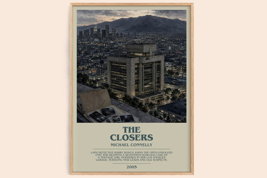 The Closers bookish book poster by Michael Connelly – framed literary art print