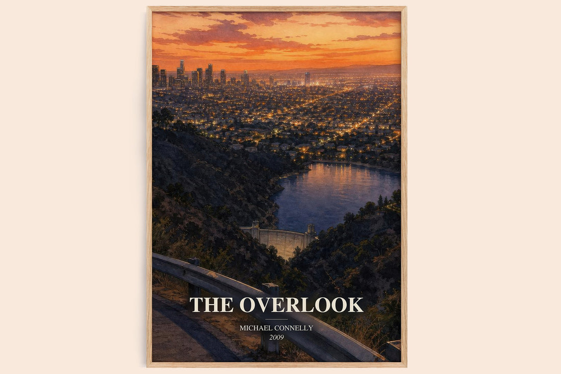 The Overlook watercolour book poster by Michael Connelly – framed literary art print