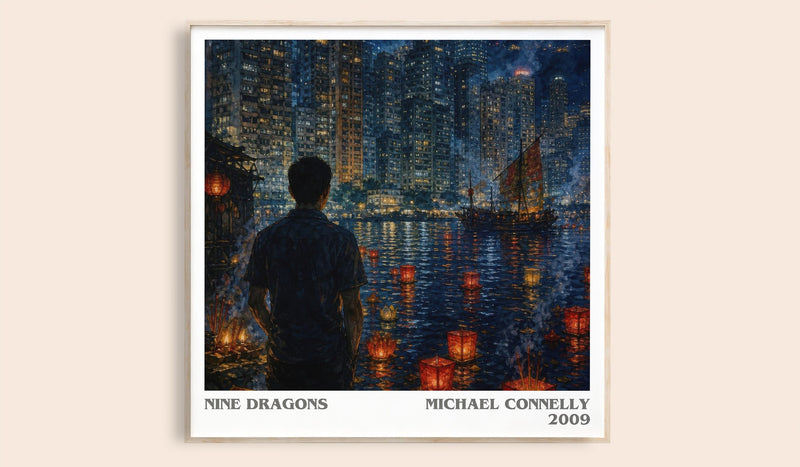Nine Dragons literary book poster by Michael Connelly – framed literary art print