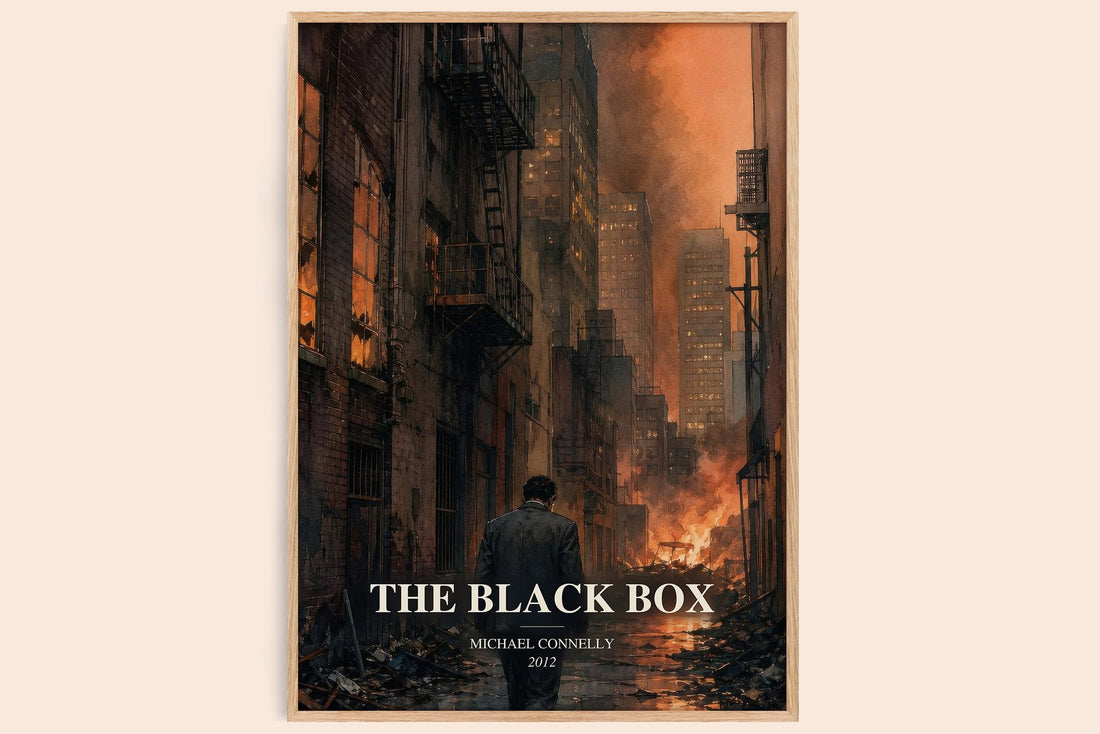 The Black Box watercolour book poster by Michael Connelly – framed literary art print